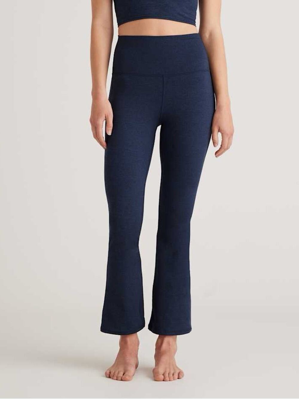 Quince High Waist Flare Active Leggings in Navy Medium